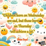 Children born on Wednesday are sad, but those born on Thursday will achieve a lot.