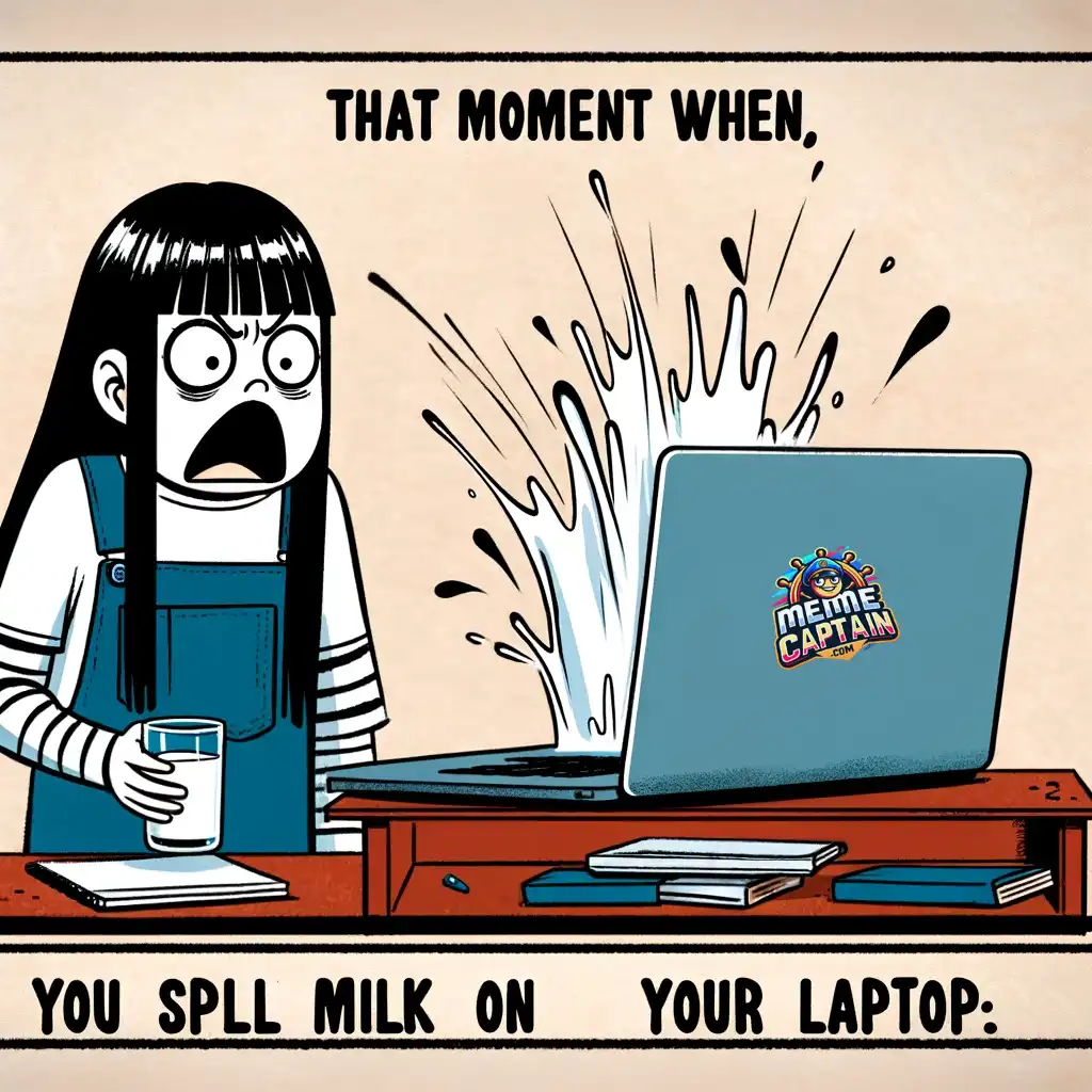 comic strip milk laptop disaster meme