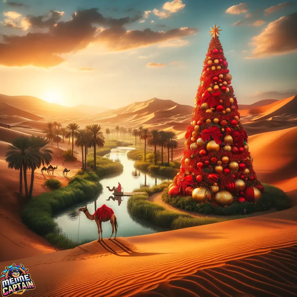 desert dusk Christmas celebration