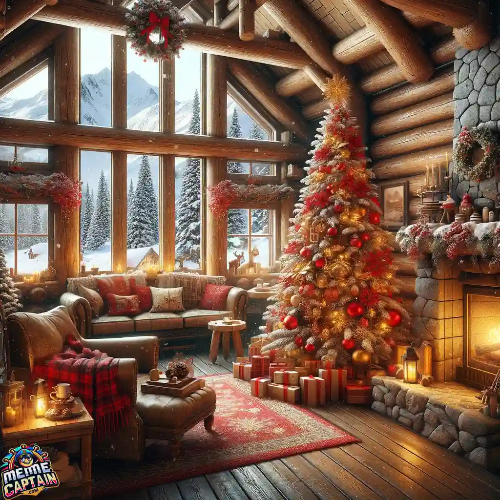 rustic cabin Christmas glow