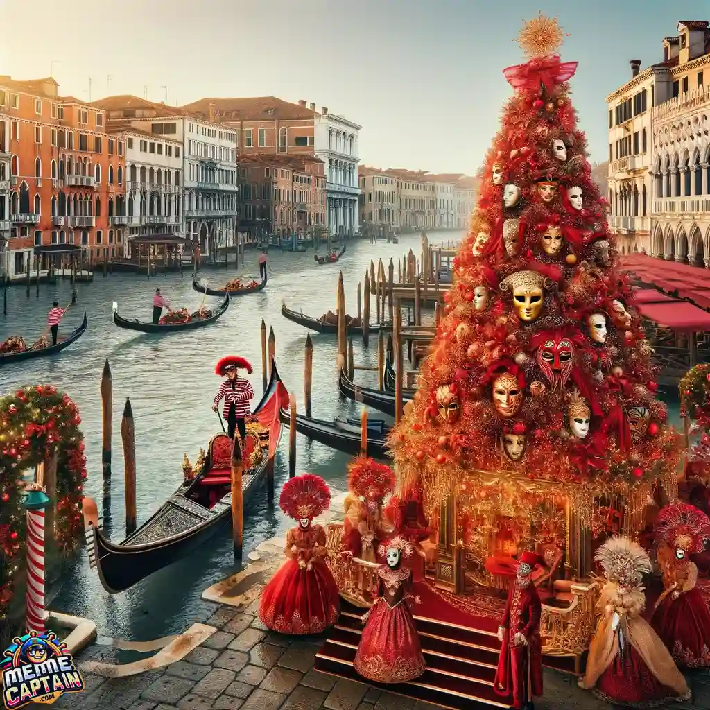 venetian canal Christmas celebration