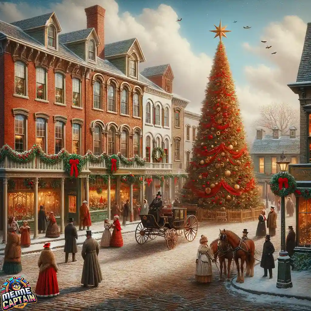 Victorian Christmas square festivity