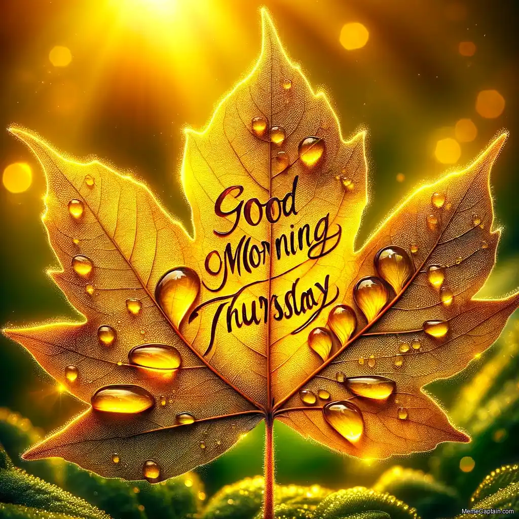 Good Morning Thursday Images - Yellow Leaf