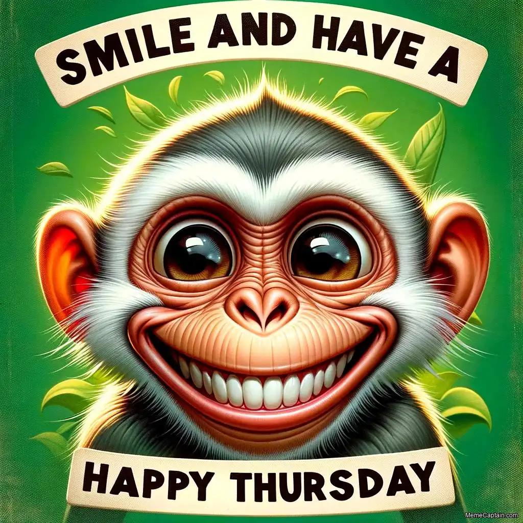 Smile and Have a Happy Thursday Monkey